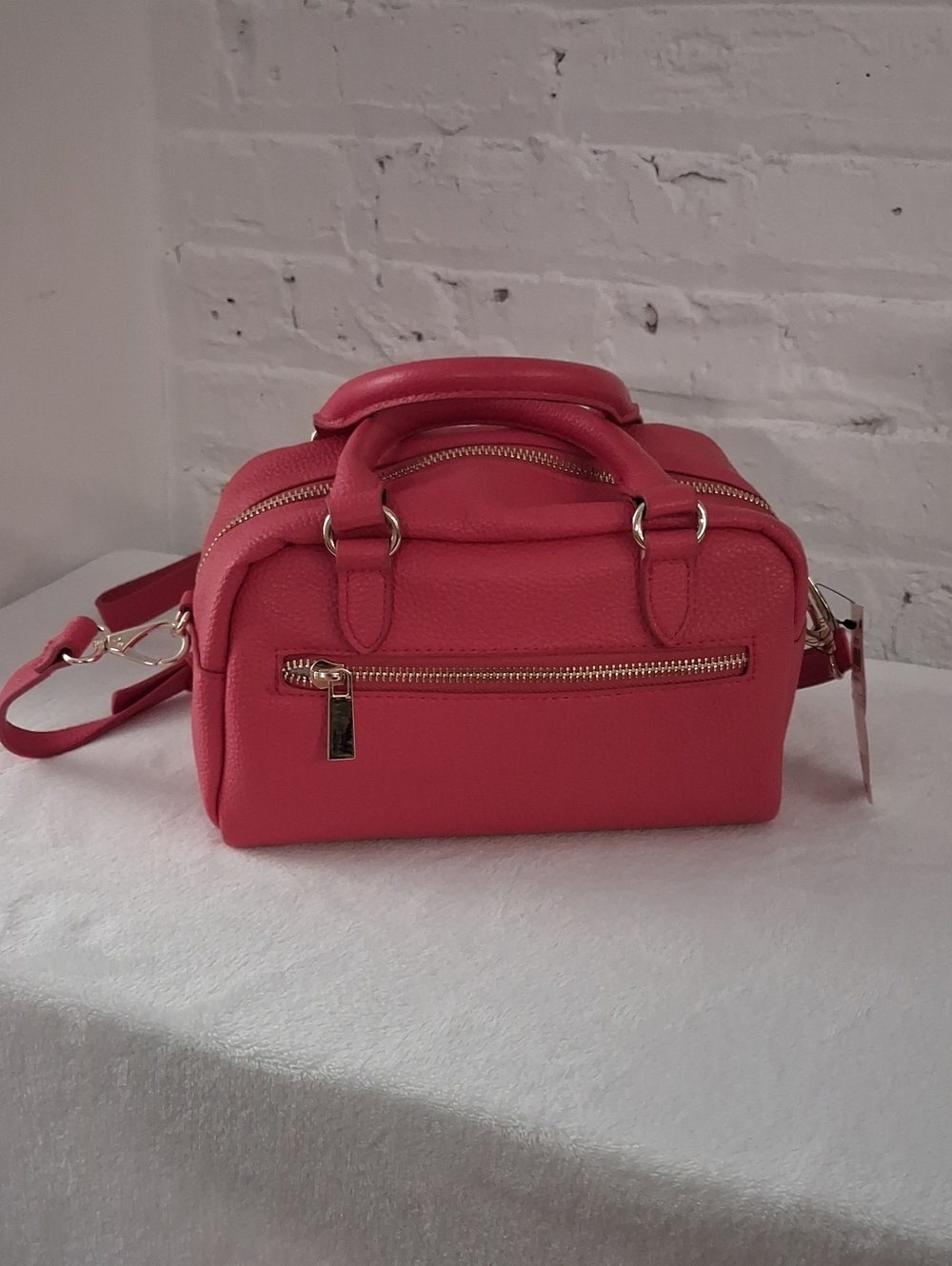On 34th Red Brooke Crossbody Pebbled Vegan Leather Handbag NWT